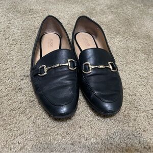 Alfani Women's Black Loafers with Gold Buckle Detail
